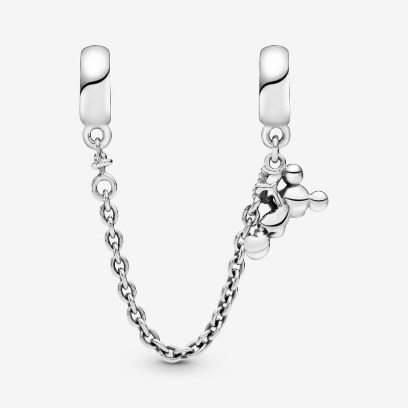 Pandora Climbing Mickey Safety Red CZ Safety Chains Sterling Silver | 236-WDLGCH