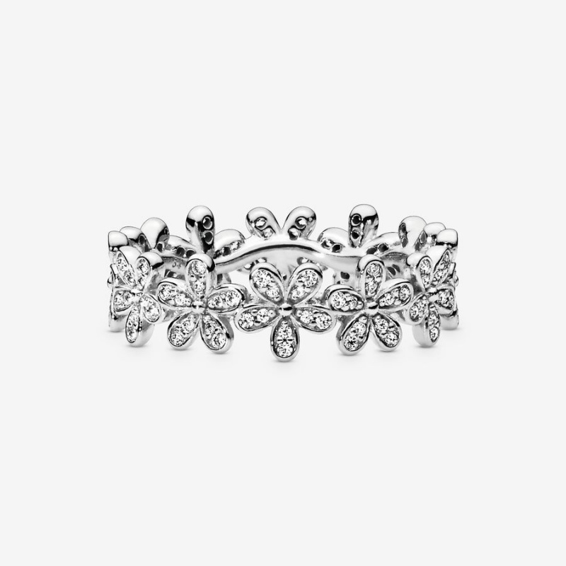 Pandora Daisy Flower Band Rings Sterling Silver | 913-IOQTDF