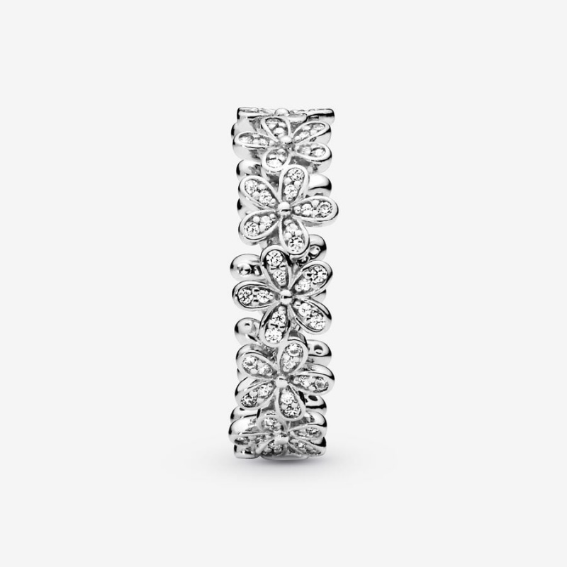 Pandora Daisy Flower Band Rings Sterling Silver | 913-IOQTDF