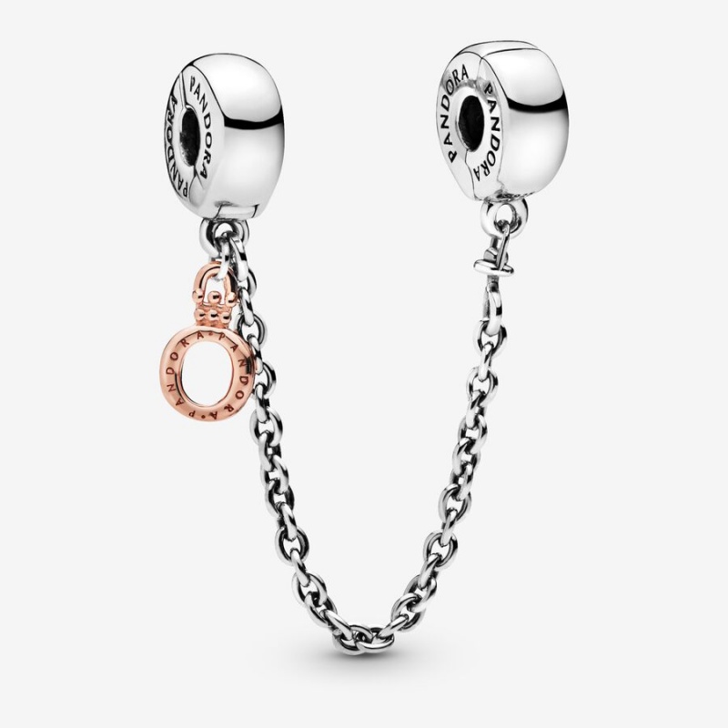 Pandora Dangling Crown O Safety Safety Chains Two-tone | 187-IXKNUC