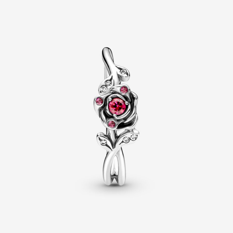 Pandora Disney Beauty and the Beast Rose Pinky Rings Sterling Silver | 715-OPRCBA