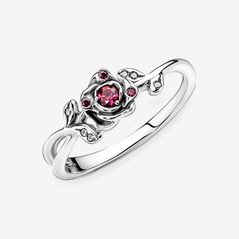 Pandora Disney Beauty and the Beast Rose Pinky Rings Sterling Silver | 715-OPRCBA