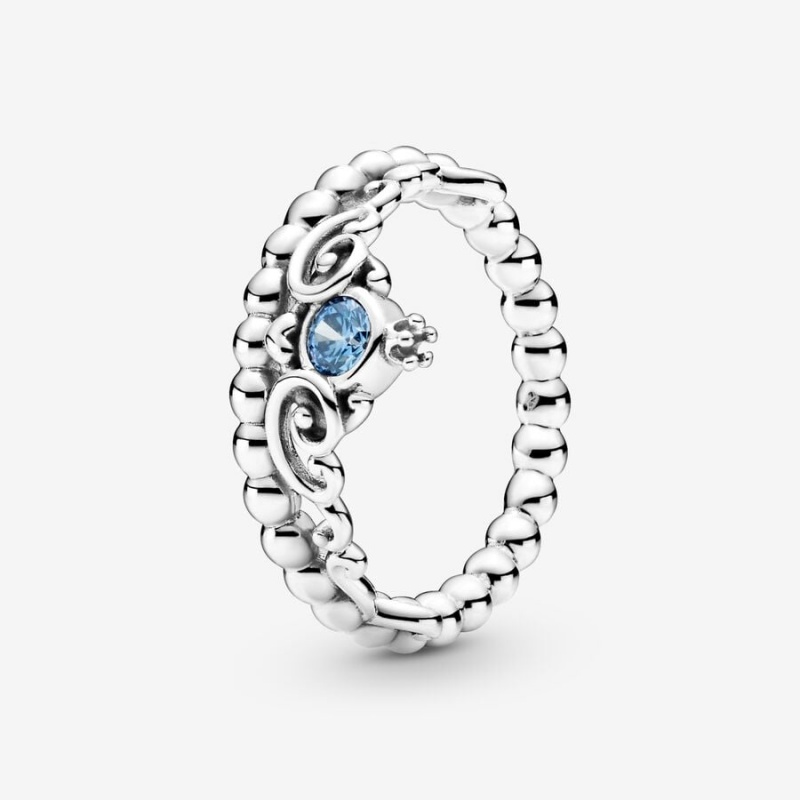 Pandora Disney Cinderella Blue Tiara Heart & Promise Rings Sterling Silver | 398-FWEQSG