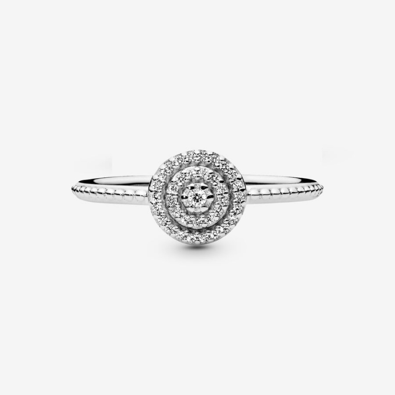 Pandora Elegant Sparkle Statement Rings Sterling Silver | 586-KBQYCS