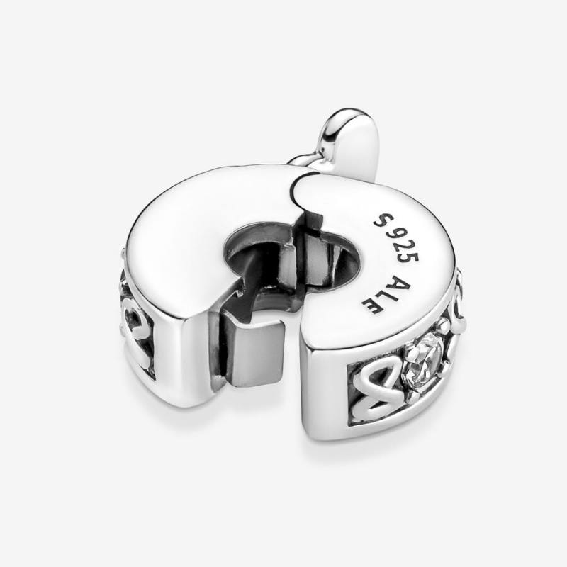 Pandora Family Always Pavé Clip Clips Sterling Silver | 076-XBIGFJ