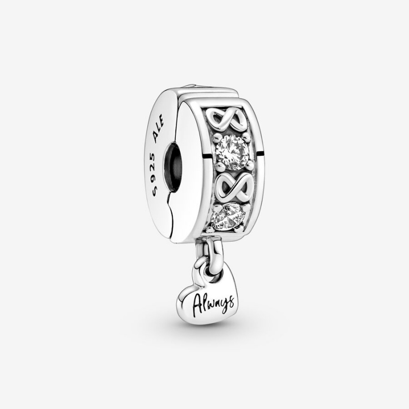 Pandora Family Always Pavé Clip Clips Sterling Silver | 076-XBIGFJ