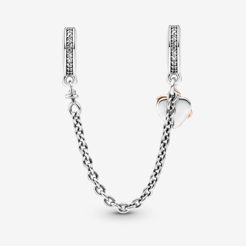 Pandora Family Heart Safety Safety Chains Two-tone | 837-HYOUAE