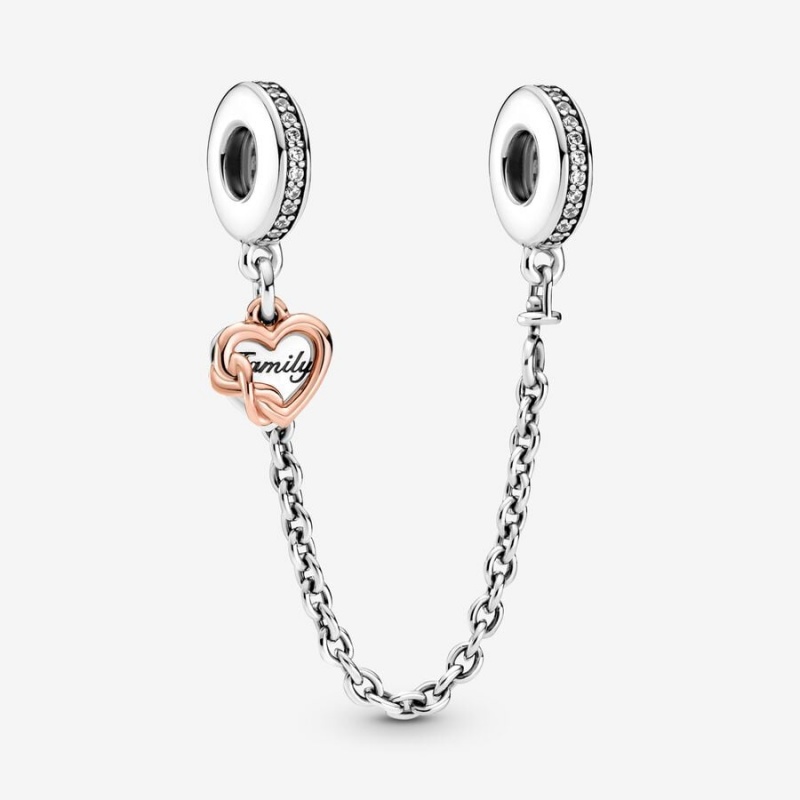 Pandora Family Heart Safety Safety Chains Two-tone | 837-HYOUAE