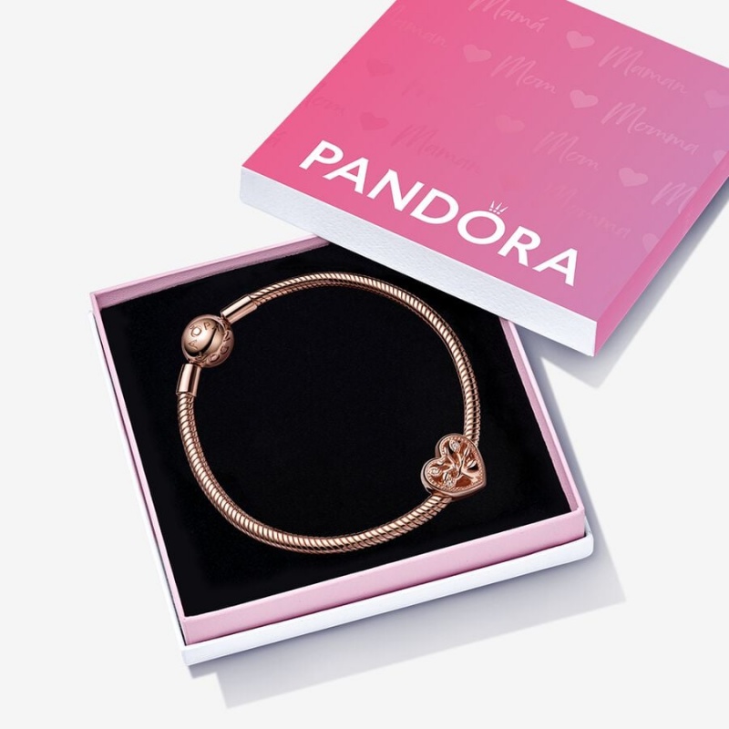 Pandora Family Tree Heart Gift Set Charm Bracelets Rose Gold Plated | 386-YDLOMQ