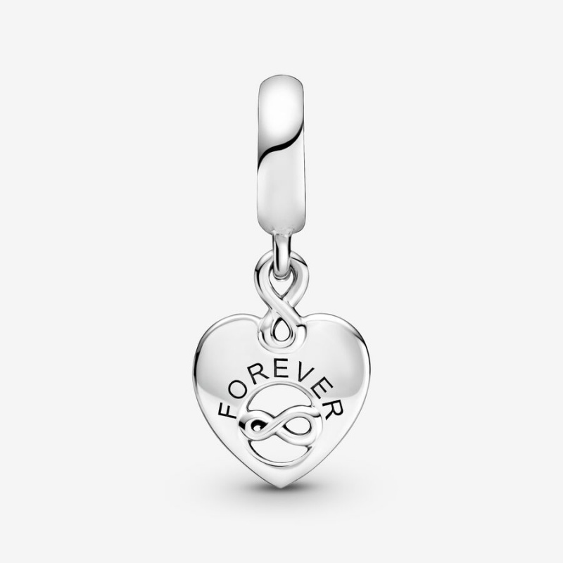 Pandora Friends Forever Heart Dangle Dangle Charms Sterling Silver | 421-RSBTYC