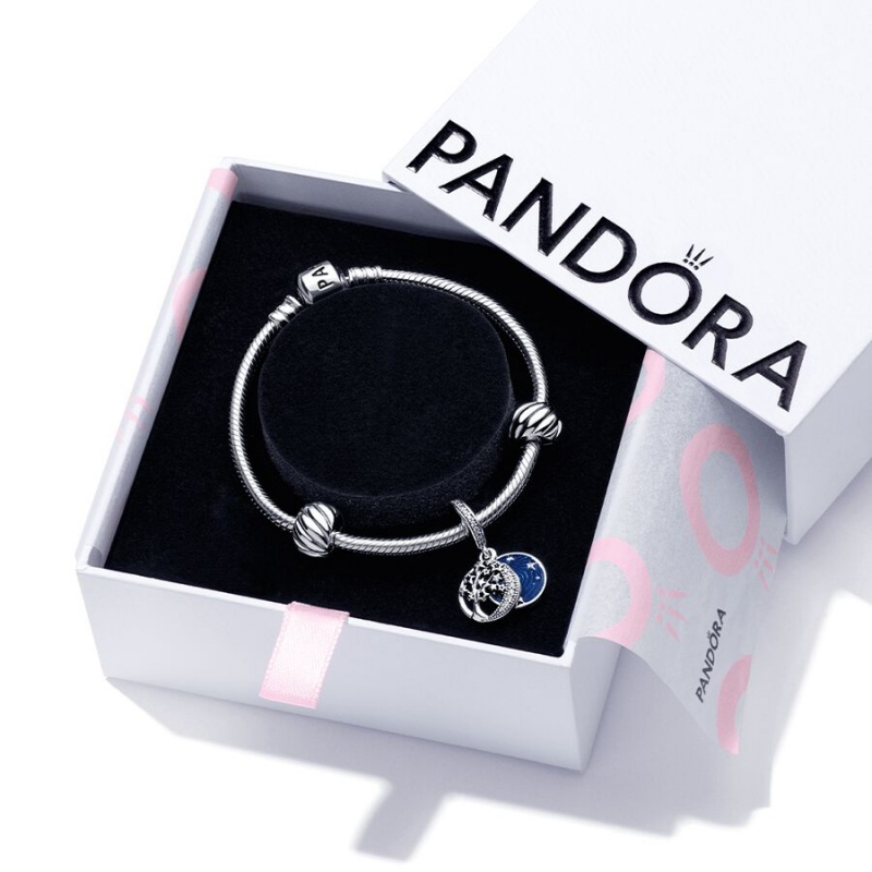 Pandora Galaxy Moon Set, 19 Charm Holders Sterling Silver | 847-SIFOXU