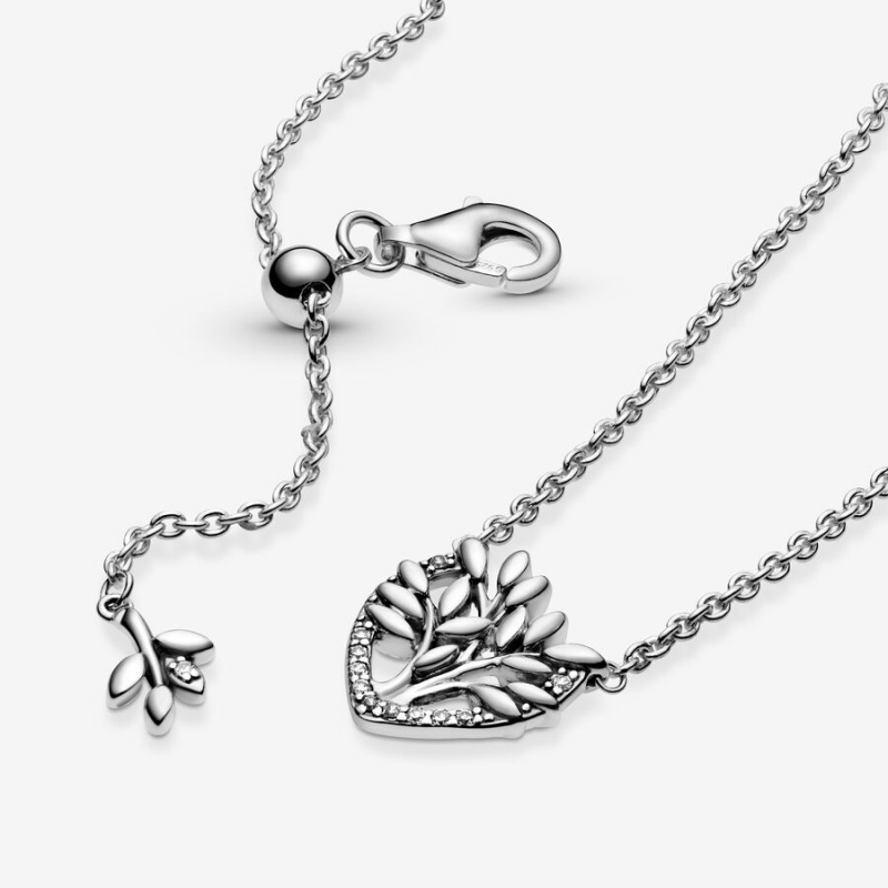 Pandora Heart Family Tree Collier Pendant Necklaces Sterling Silver | 250-CTKJDP