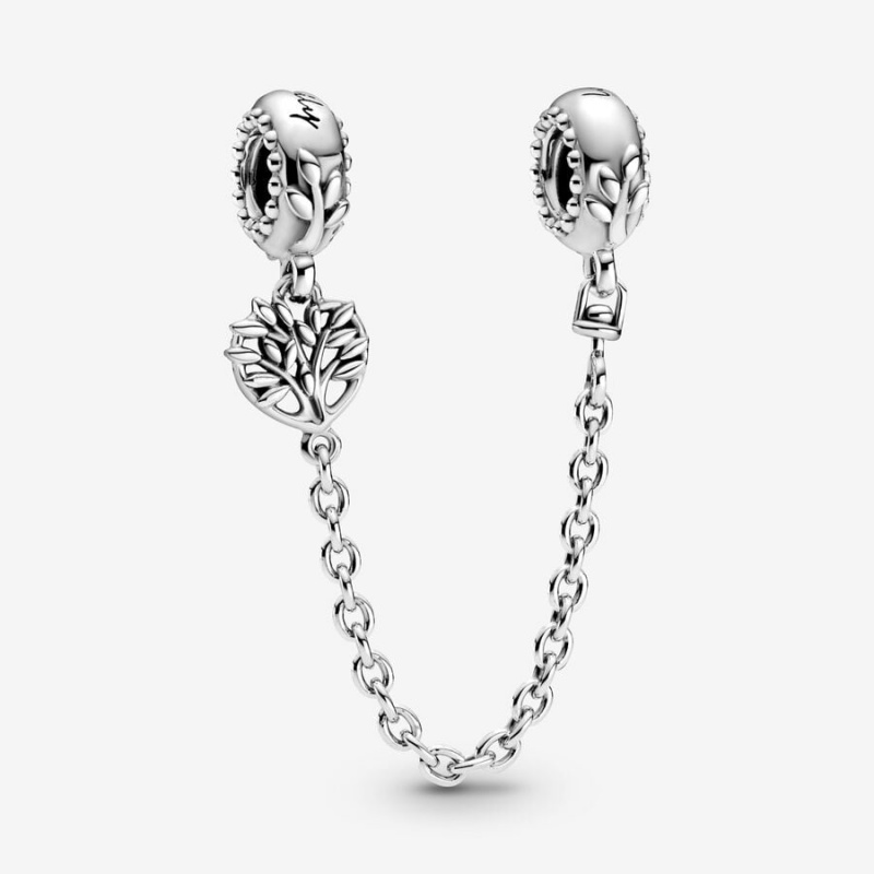 Pandora Heart Family Tree Safety Safety Chains Sterling Silver | 968-YPGVZW