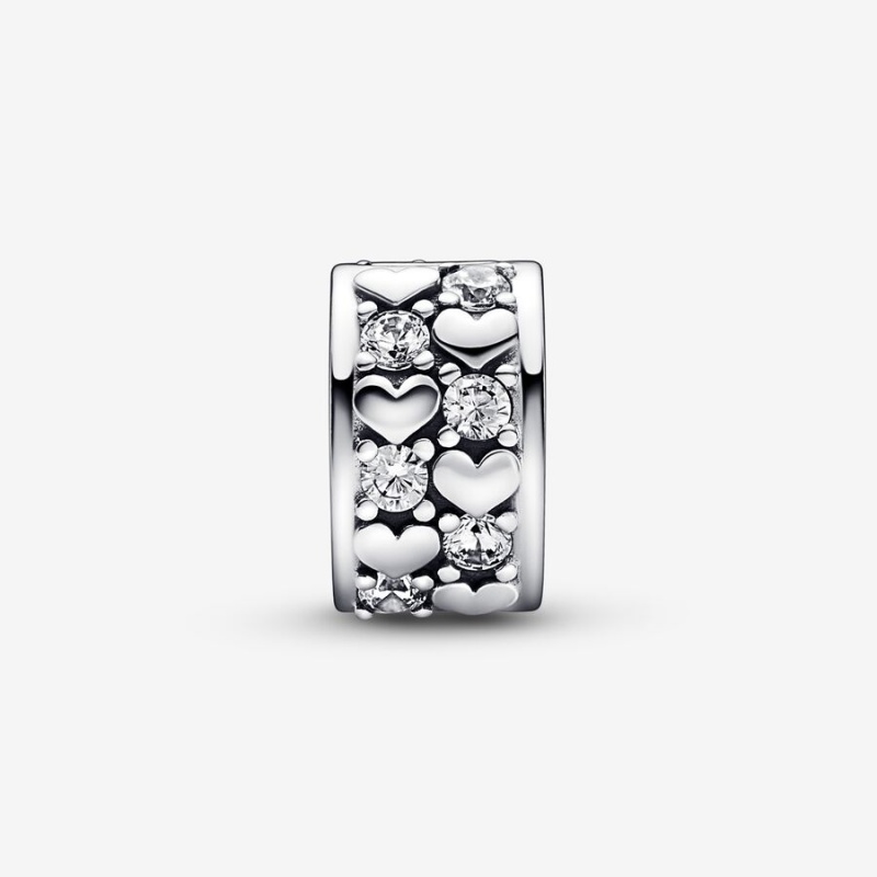 Pandora Infinite Hearts Sparkling Clip Clips Sterling Silver | 146-JVWOTP