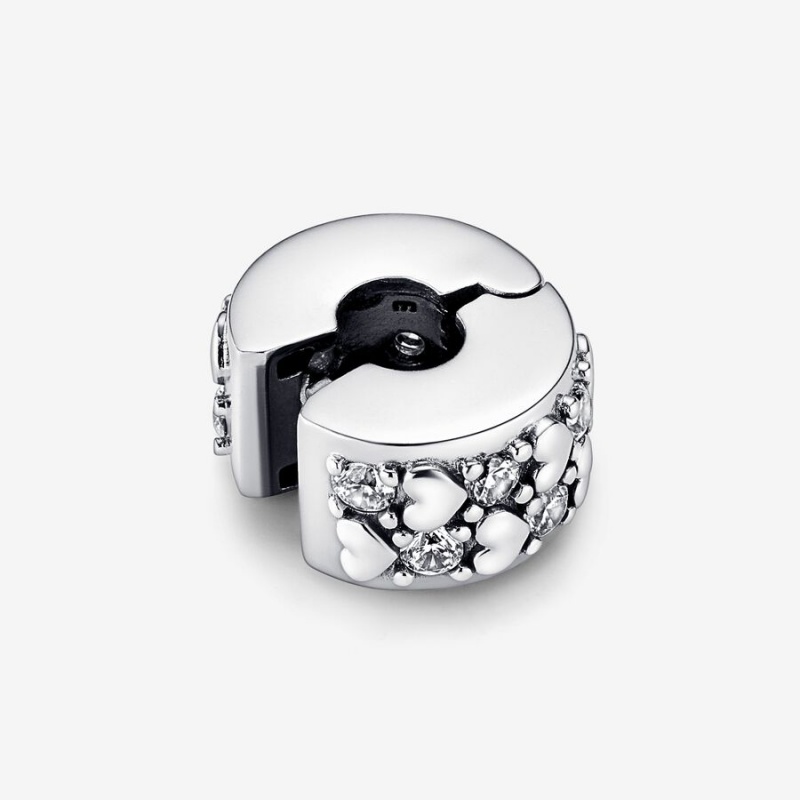 Pandora Infinite Hearts Sparkling Clip Clips Sterling Silver | 146-JVWOTP