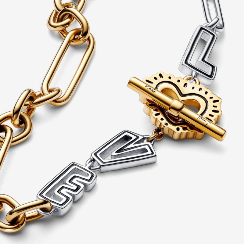 Pandora Keith Haring x Two-tone Love Links Link Bracelets Two-tone | 730-IDSUOF