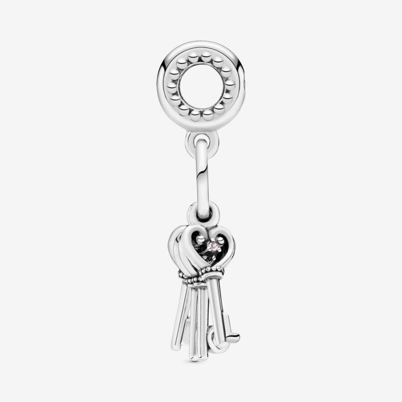 Pandora Keys of Love Dangle Dangle Charms Sterling Silver | 645-SYNZOM