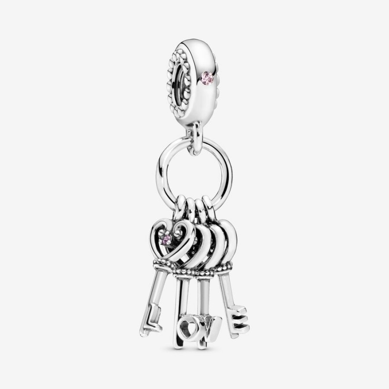 Pandora Keys of Love Dangle Dangle Charms Sterling Silver | 645-SYNZOM