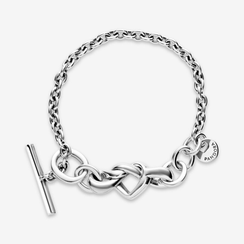 Pandora Knotted Heart T-Bar Non-charm Bracelets Pandora Us | 407-UXAFZN