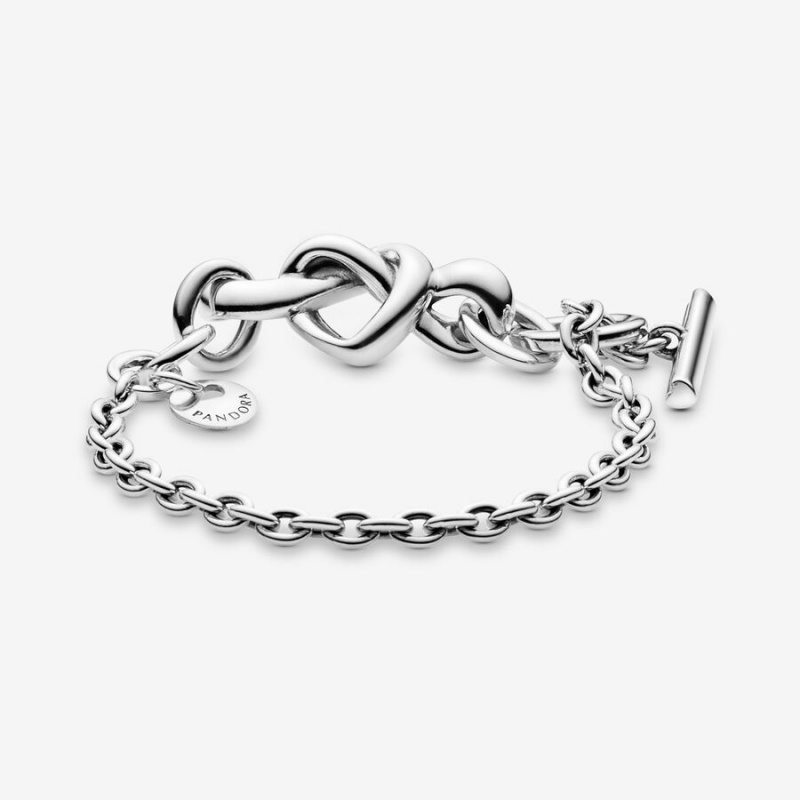 Pandora Knotted Heart T-Bar Non-charm Bracelets Pandora Us | 407-UXAFZN