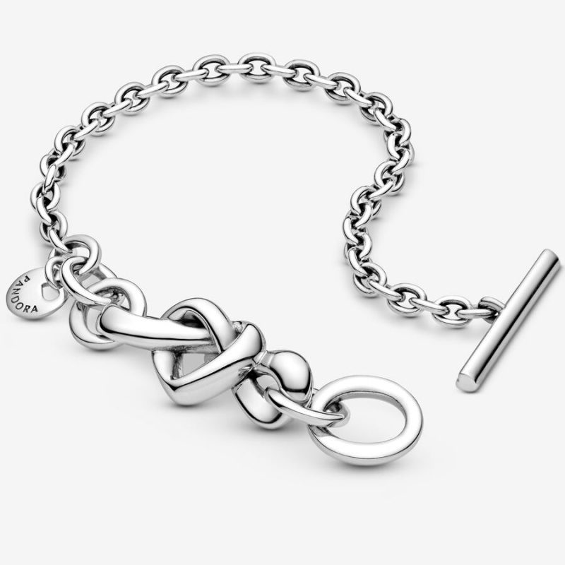 Pandora Knotted Heart T-Bar Non-charm Bracelets Pandora Us | 407-UXAFZN