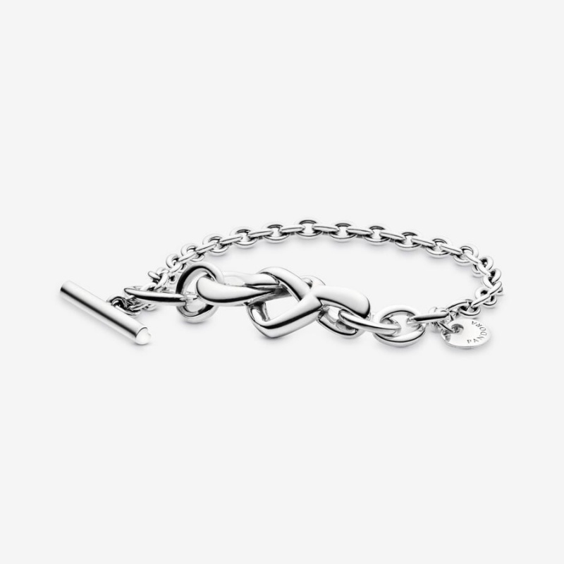 Pandora Knotted Heart T-Bar Non-charm Bracelets Pandora Us | 407-UXAFZN