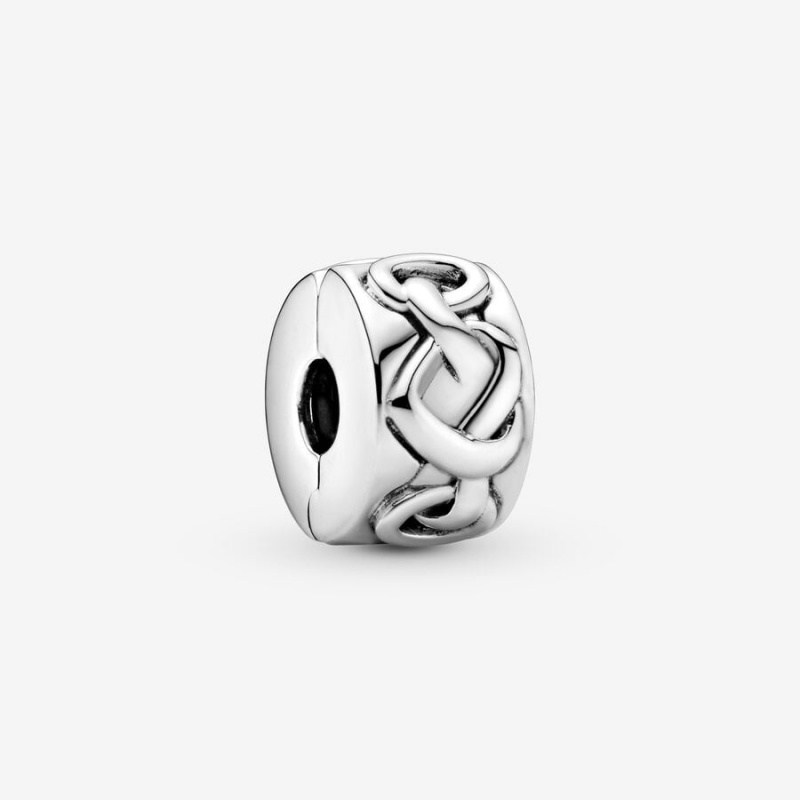 Pandora Knotted Hearts Clip Clips Silver Charms | 705-NXIGPT