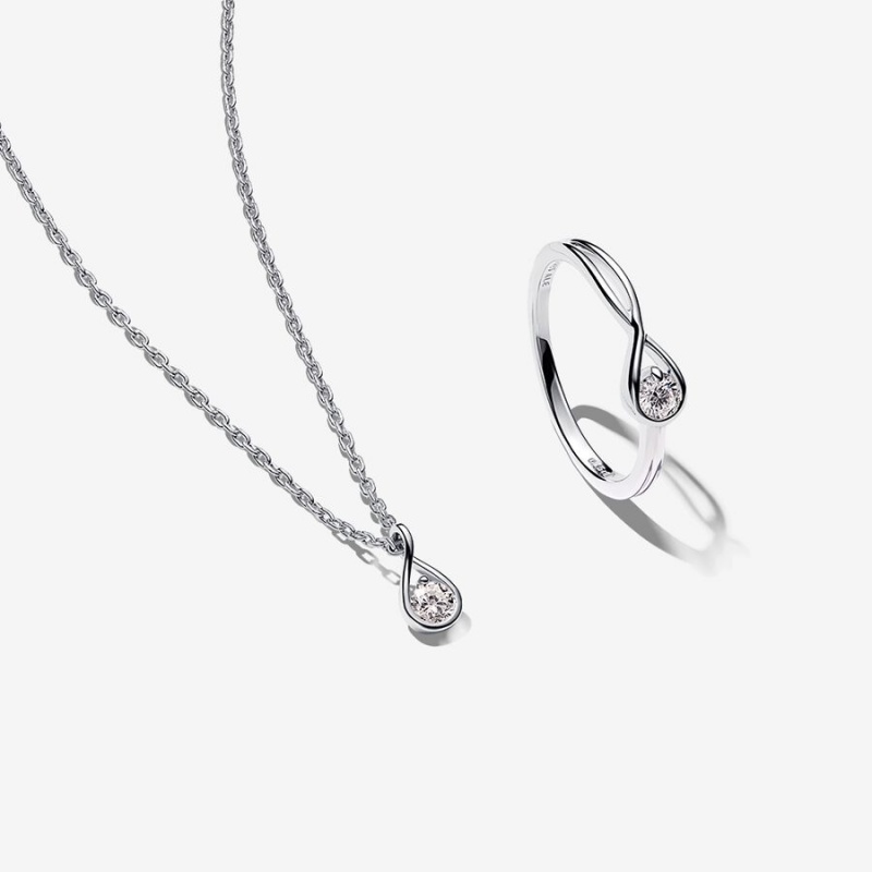 Pandora Lab-created Diamond Styled Sets Sterling Silver | 056-HTORMA