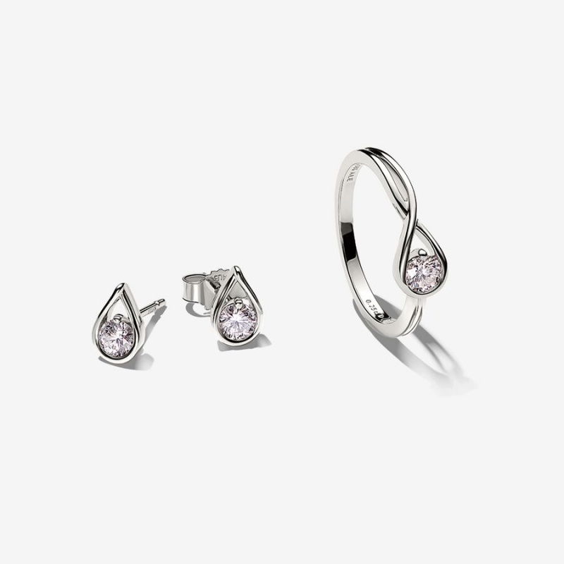 Pandora Lab-created Diamond Styled Sets Sterling Silver | 706-ZQEJVM