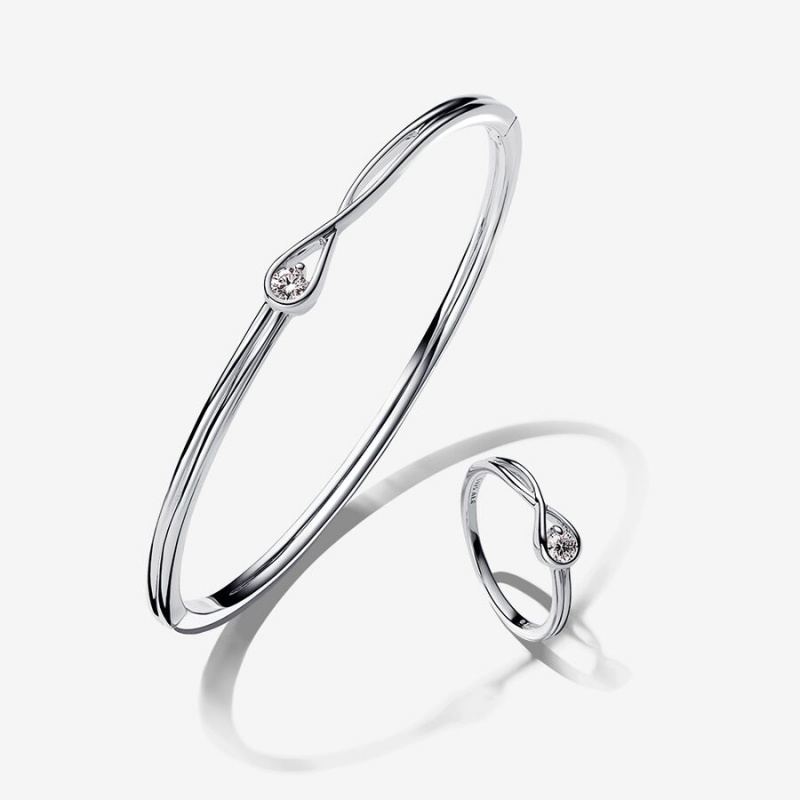 Pandora Lab-created Diamond Styled Sets Sterling Silver | 841-YKZHQA