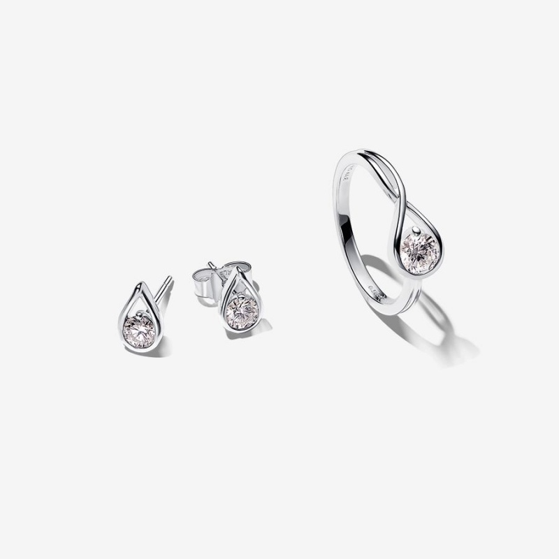 Pandora Lab-created Diamond Styled Sets Sterling Silver | 689-UIXOYP