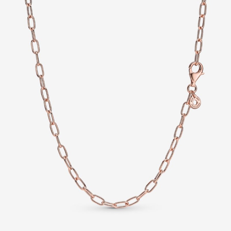 Pandora Link Chain Necklaces Rose Gold Plated | 481-DCVGNA