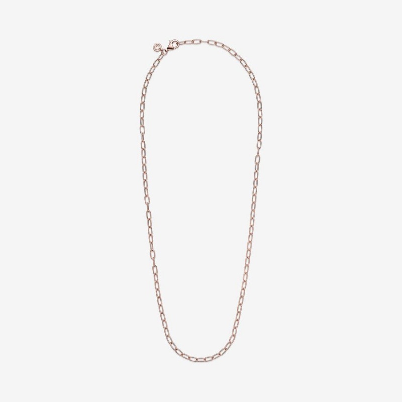 Pandora Link Chain Necklaces Rose Gold Plated | 481-DCVGNA