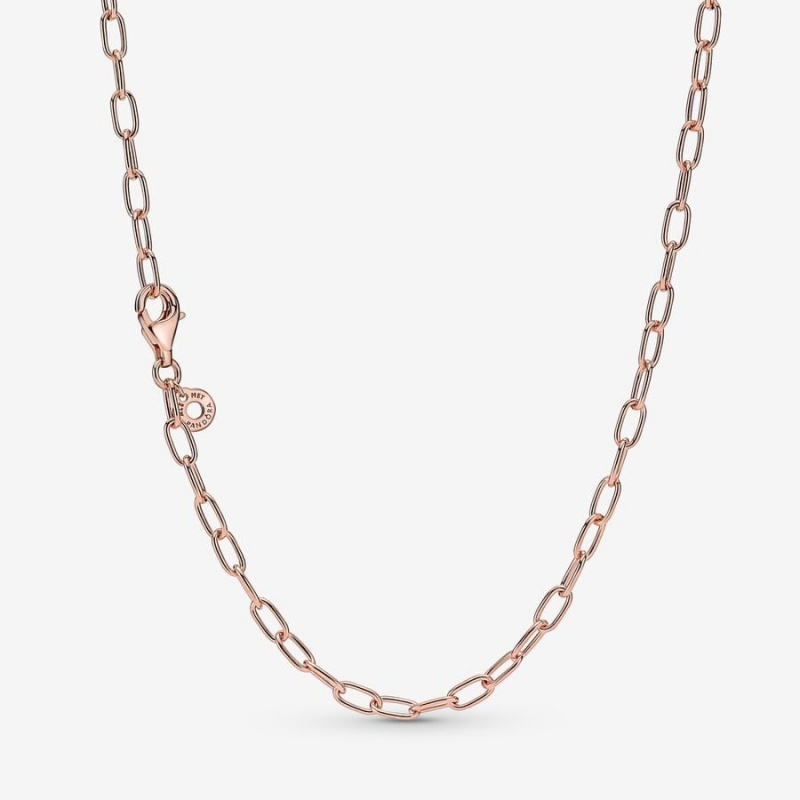 Pandora Link Chain Necklaces Rose Gold Plated | 481-DCVGNA