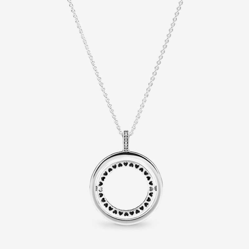 Pandora Logo Circle Chain Necklaces Sterling Silver | 703-JOUNTL