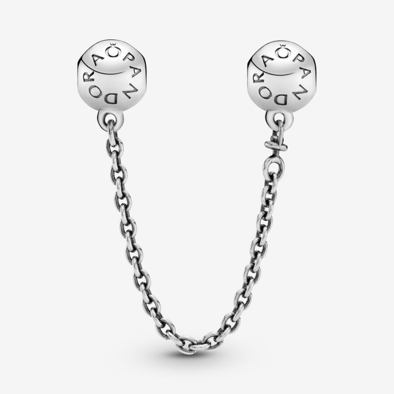 Pandora Logo Safety Safety Chains Sterling Silver | 091-UVXFSK