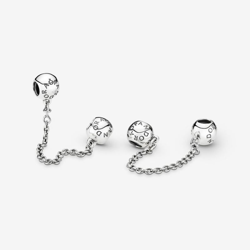 Pandora Logo Safety Safety Chains Sterling Silver | 091-UVXFSK