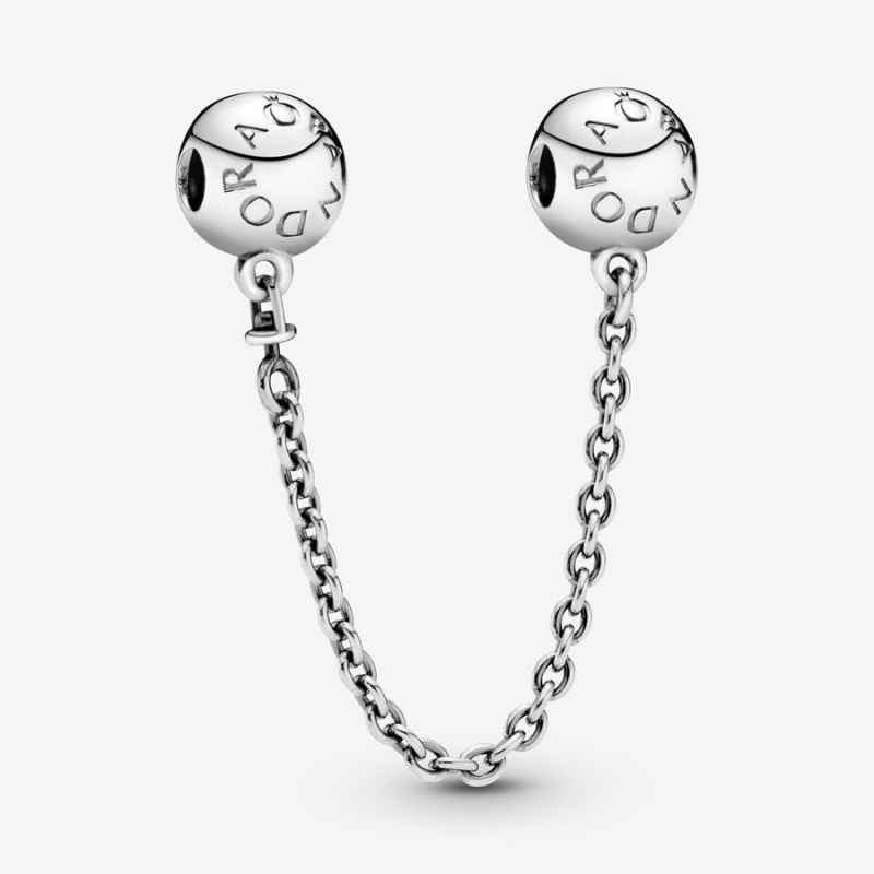 Pandora Logo Safety Safety Chains Sterling Silver | 091-UVXFSK