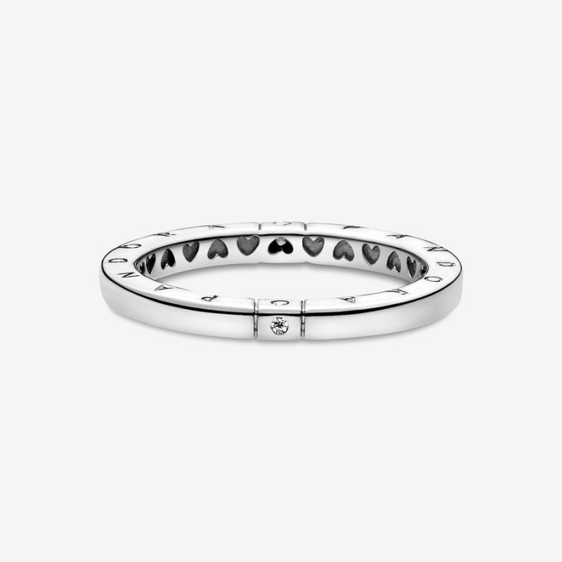 Pandora Logo &s Stackable Rings Sterling Silver | 304-WYUHXV