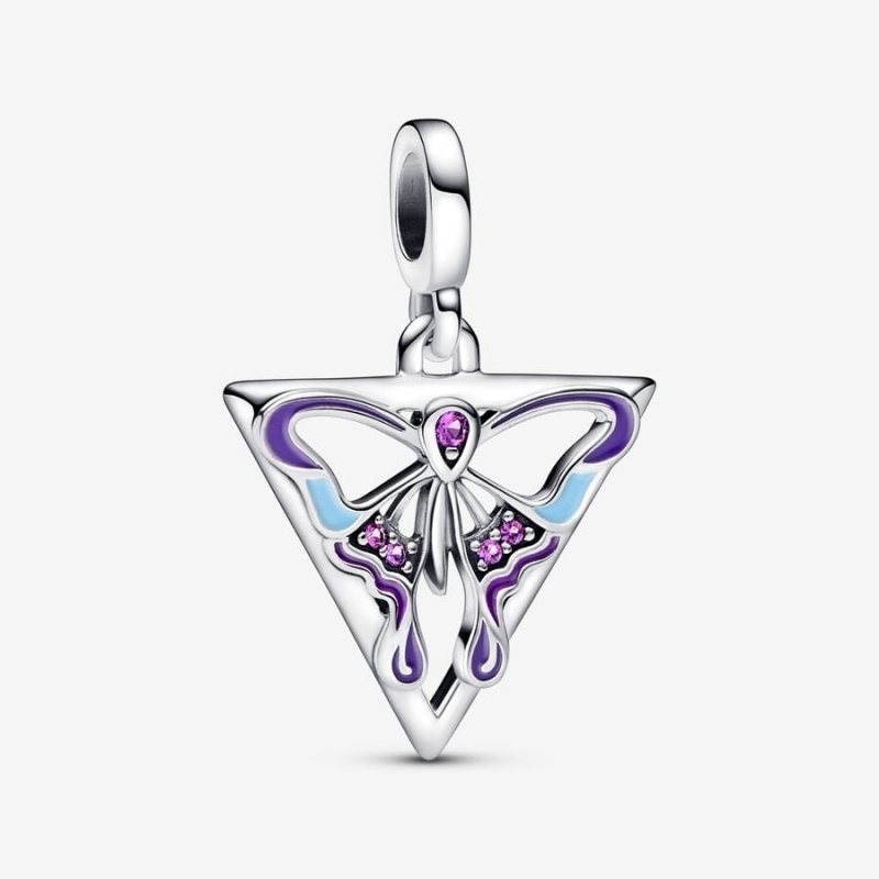 Pandora ME Butterfly Medallion Pendants Sterling Silver | 853-PUEYTR