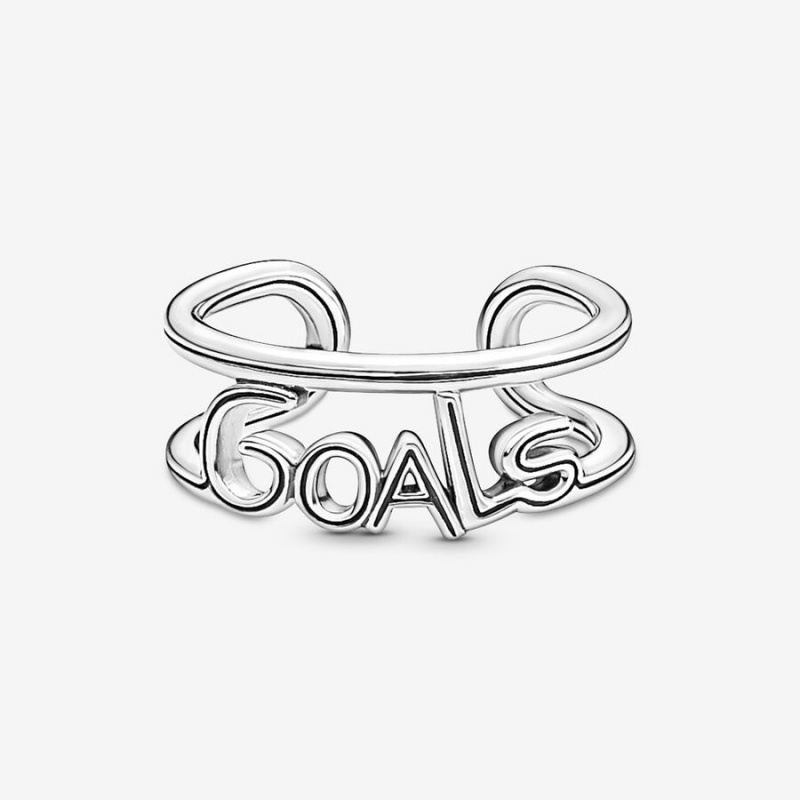 Pandora ME Goals Open Statement Rings Sterling Silver | 896-RMQYES