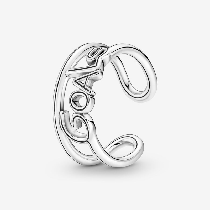 Pandora ME Goals Open Statement Rings Sterling Silver | 896-RMQYES