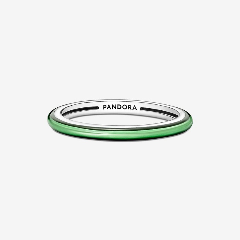 Pandora ME Laser Green Stackable Rings Sterling Silver | 651-DINSVM