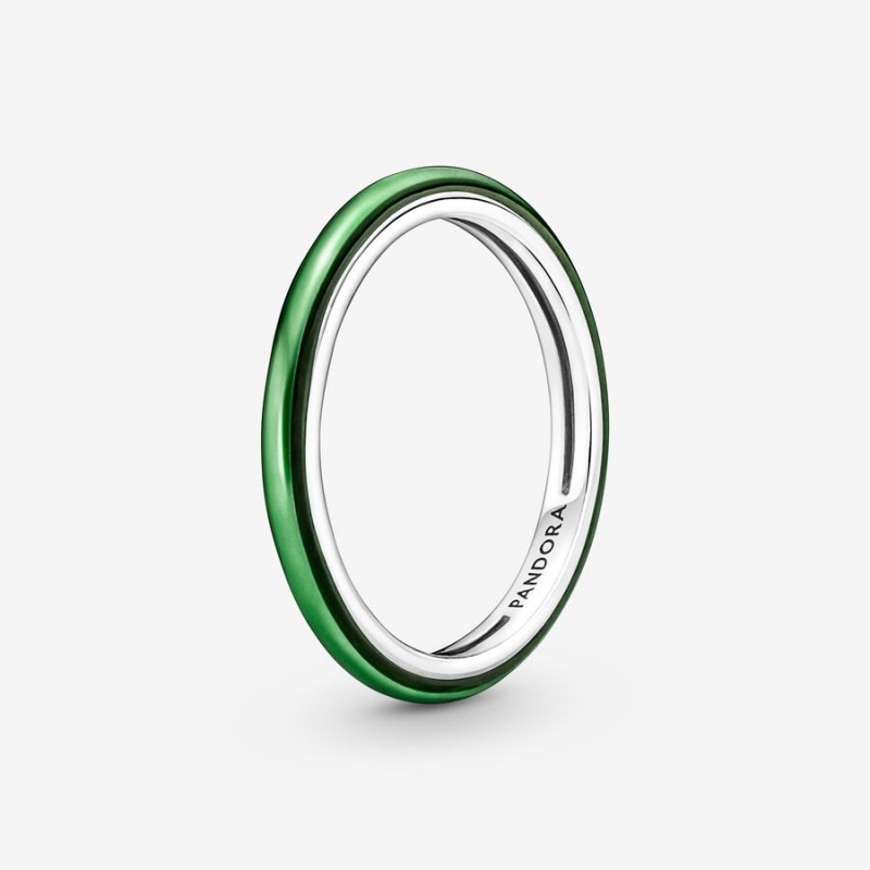 Pandora ME Laser Green Stackable Rings Sterling Silver | 651-DINSVM