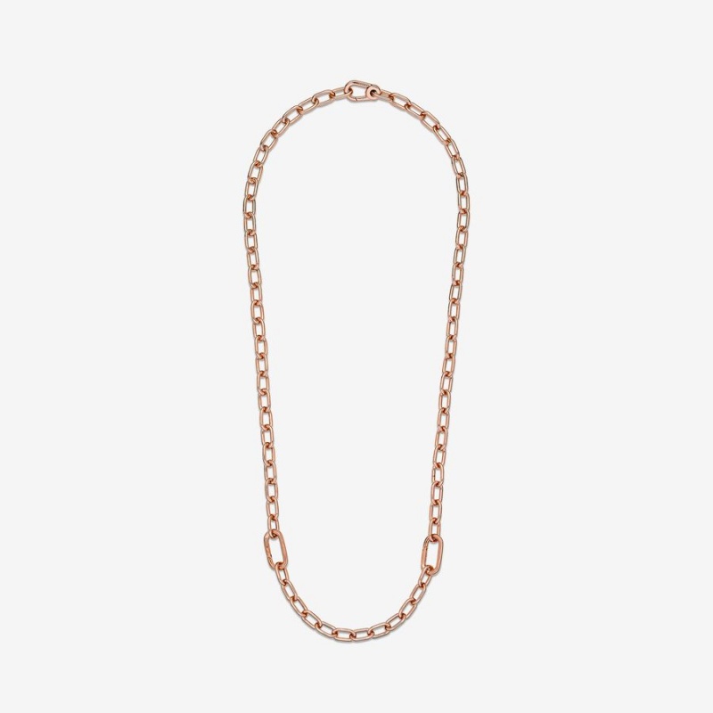 Pandora ME Link Chain Necklaces Rose Gold Plated | 470-SIPKOZ