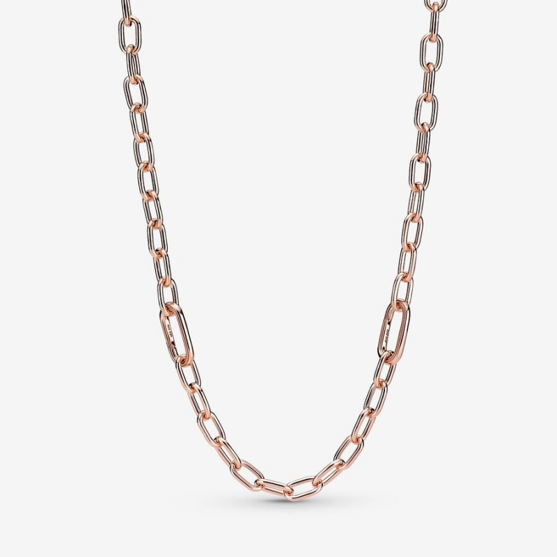 Pandora ME Link Chain Necklaces Rose Gold Plated | 470-SIPKOZ