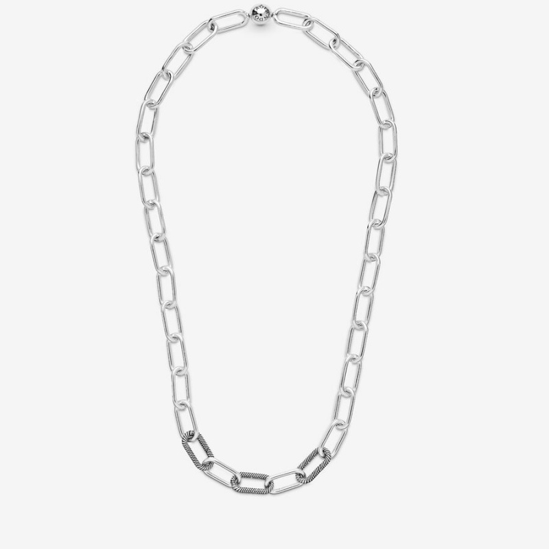 Pandora ME Link Chain Necklaces Sterling Silver | 329-GQSTEN