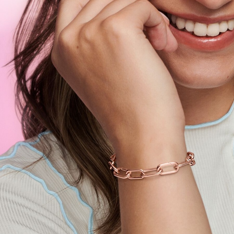 Pandora ME Link Link Bracelets Rose Gold Plated | 780-HRGCDF