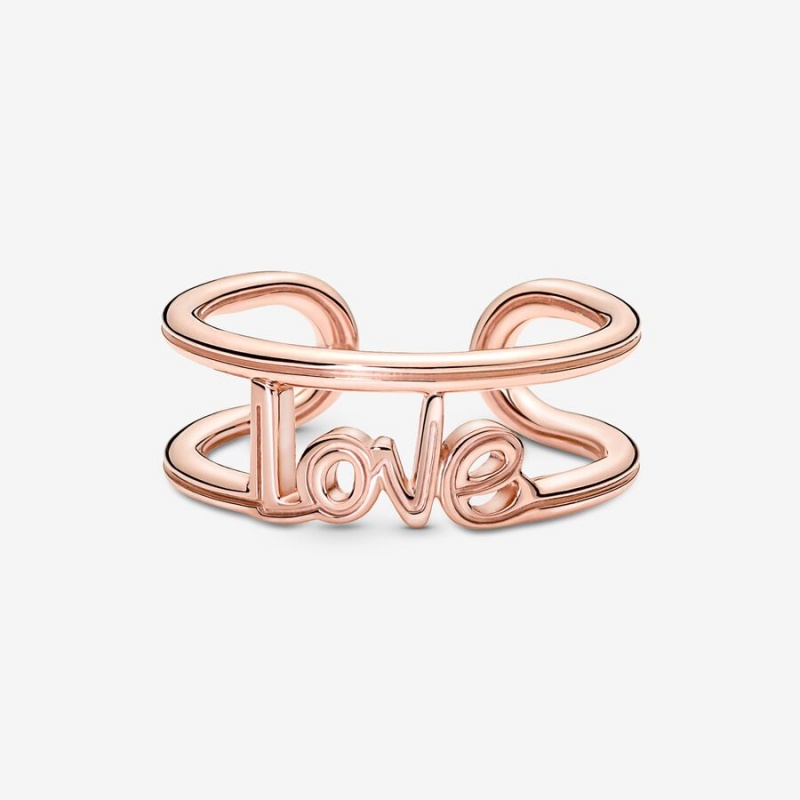 Pandora ME Love Open Statement Rings Rose Gold Plated | 287-YUONTI