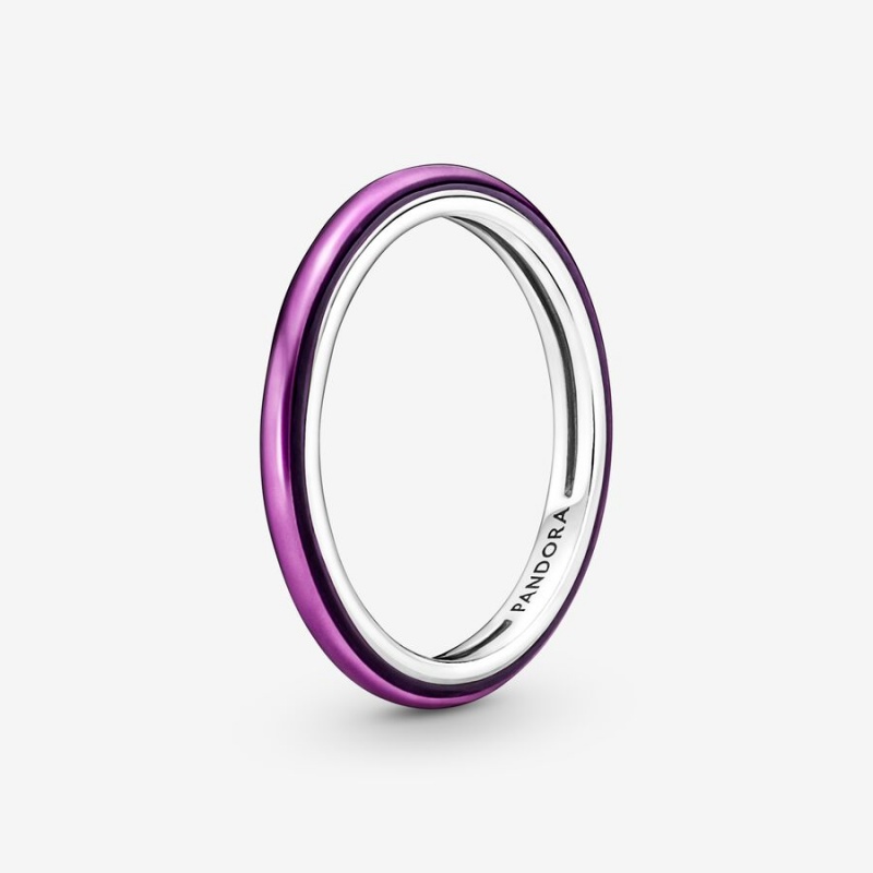 Pandora ME Shocking Purple Stackable Rings Sterling Silver | 264-CROXIE